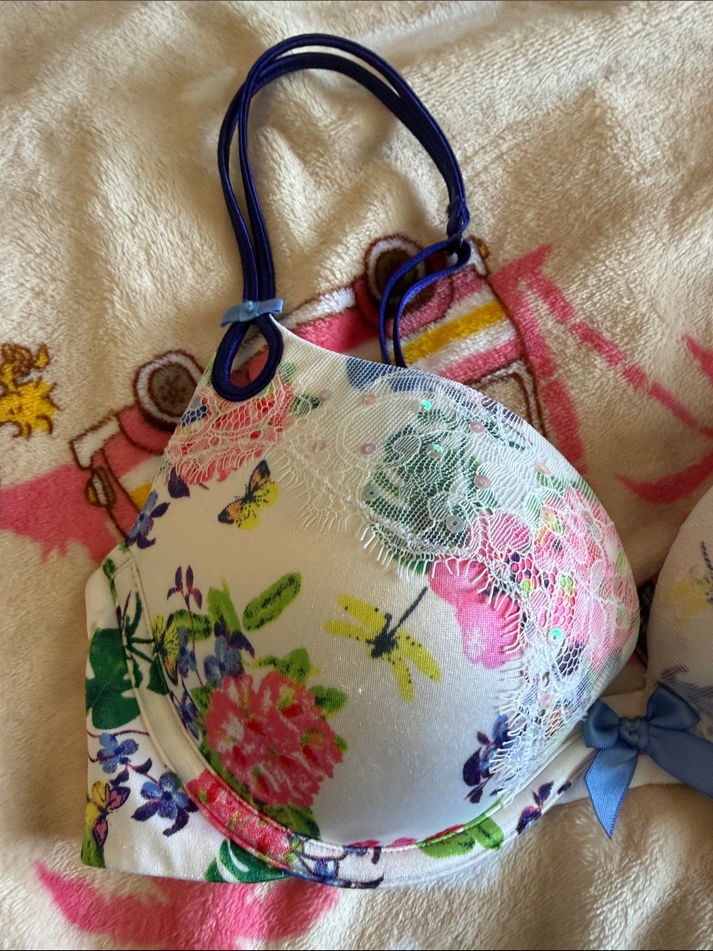 ✨Y2K Victoria’s Secret Sexy Little Things 32D Bra Lace Lingerie Floral Push-Up✨ - Picture 2 of 11